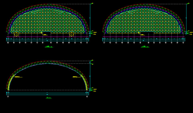 连云港跨度110米，拱高35_7米煤棚网架